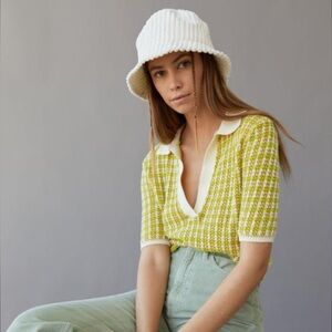 Urban Outfitters Knit Crochet Polo Shirt